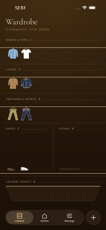wardr's closet view with garments hanging on a rail